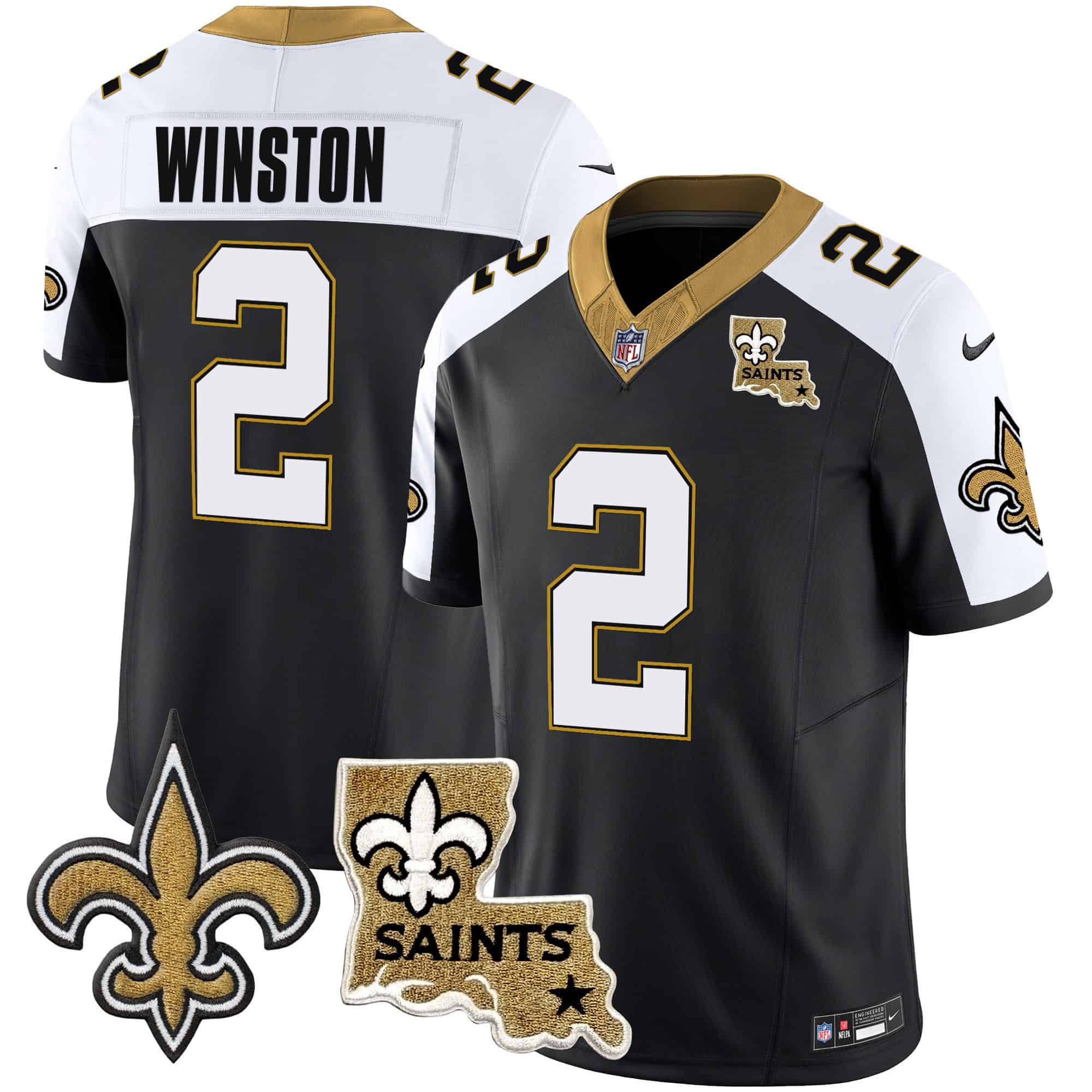 Men New Orleans Saints #2 Winston Black 2024 Nike Vapor Limited NFL Jersey